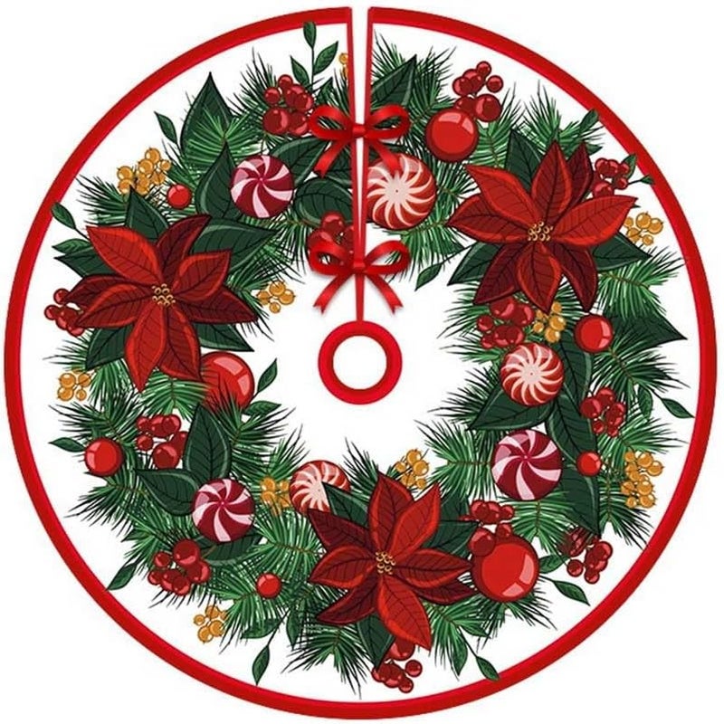 تنورة شجرة الكريسماس بتصميم فني كرتوني ممتع للعطلات مقاس D - Image 1